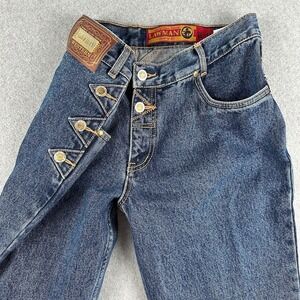 Vtg LAWMAN Jeans Women 13 Slim Bootcut Blue Denim Western Style Button Fly Rodeo